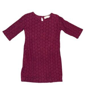 ZARA 3T-4T YRS Burgundy Patterned Dress LACE